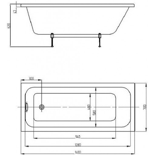 Ванна акриловая Aquatek Мия белая 140x70 см MIY140-0000001